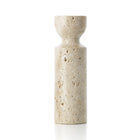 The Travertine Hourglass Candle Holder - Beige - M – travertine candle holder in beige – product view 1