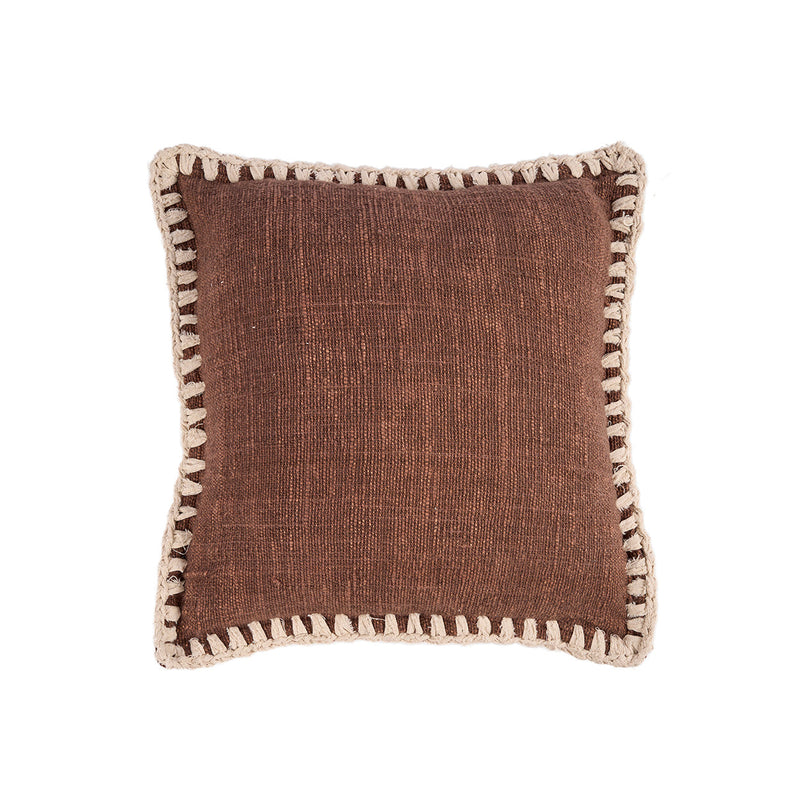 The Espresso Edge Cushion Cover - Brown White | cotton, organic modern