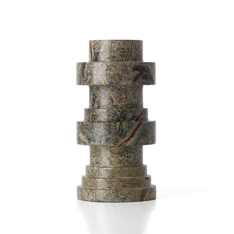 The Bidasar Marble Totemic Candle Holder - Green – marble candle holder in green – product view 1