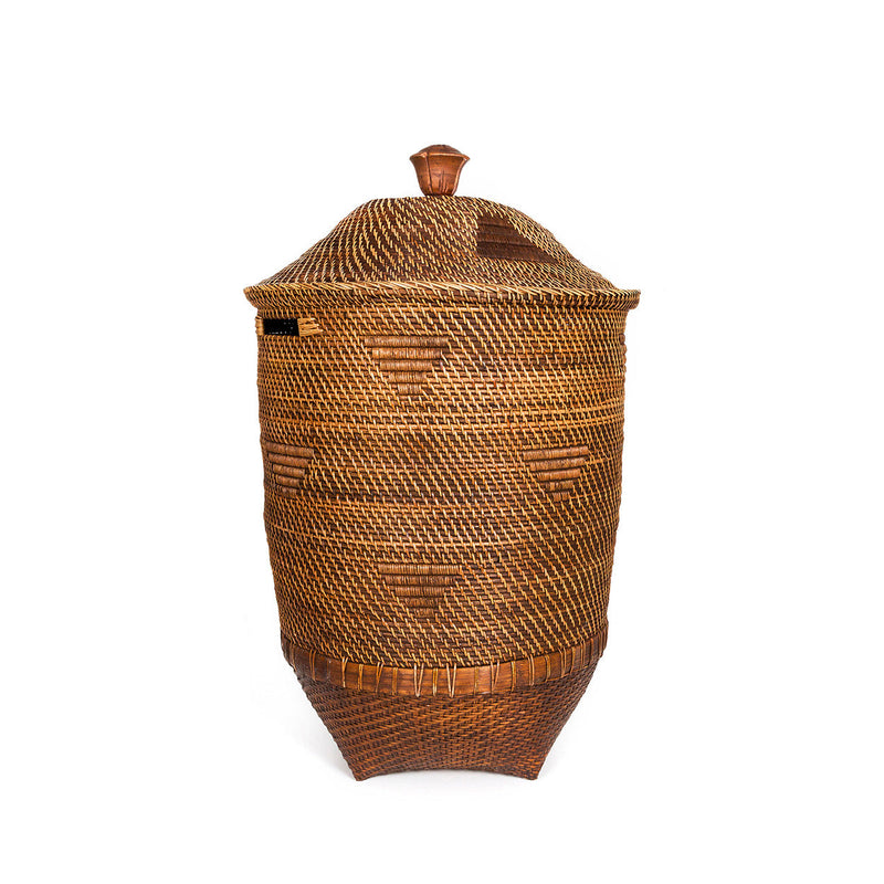The Colonial Laundry Basket - Natural Brown - XL in rattan — handmade luxury storage basket curated by Laiyahome