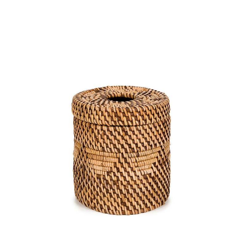 The Colonial Tissue Box - Natural Brown in rattan — handmade luxury storage basket curated by Laiyahome