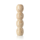 The Travertine Totem Taper Candle Holder - Beige - L – travertine candle holder in beige – product view 1