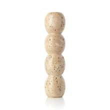 The Travertine Totem Taper Candle Holder - Beige - L – travertine candle holder in beige – product view 1