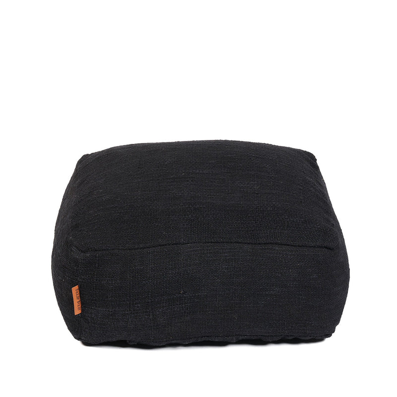 The Comfy Pouffe - Black in cotton — handmade luxury ottoman curated by Laiyahome