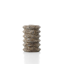 The Travertine Ripple Taper Candle Holder - Grey - S – travertine candle holder in grey – product view 1