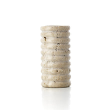 The Travertine Ripple T-Light Holder - Beige - L – travertine candle holder in beige – product view 1