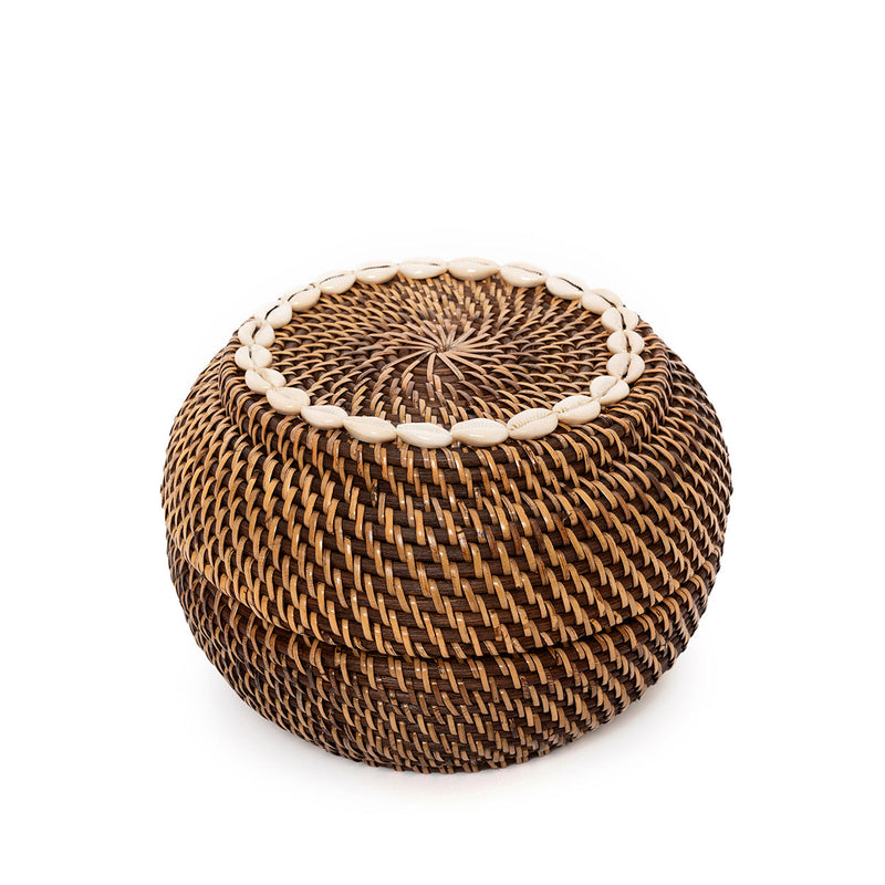 The Colonial Peek-a-Boo Basket - Natural Brown - M in rattan — handmade luxury storage basket curated by Laiyahome