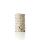 The Travertine Ripple T-Light Holder - Beige - M – travertine candle holder in beige – product view 1