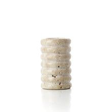 The Travertine Ripple T-Light Holder - Beige - M – travertine candle holder in beige – product view 1