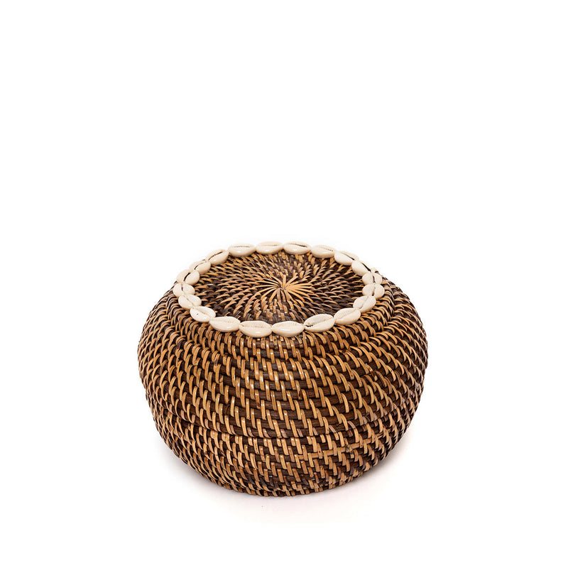 The Colonial Peek-a-Boo Basket - Natural Brown - S in rattan — handmade luxury storage basket curated by Laiyahome