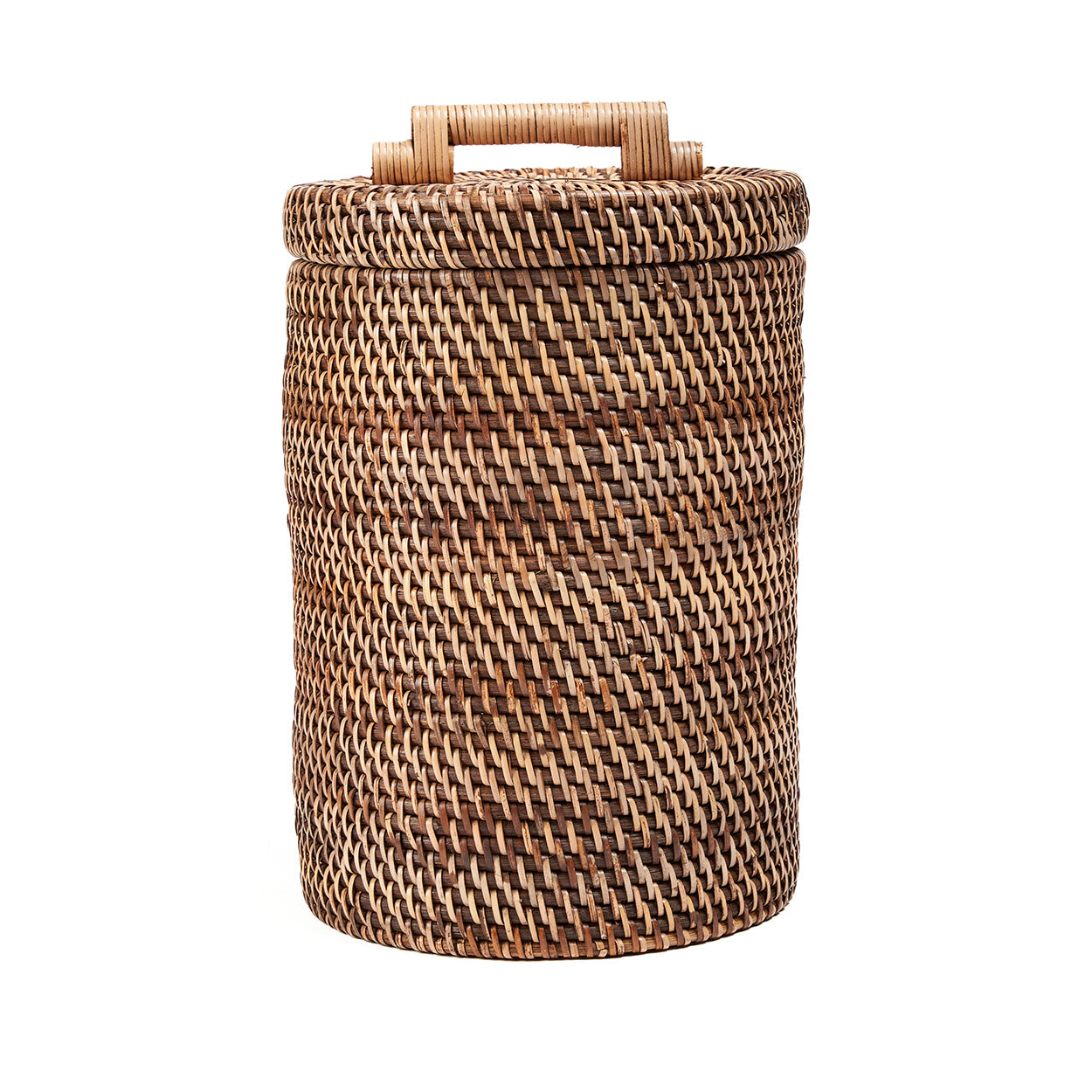 The Rattan Bin High - Natural Brown in rattan — handmade luxury storage basket curated by Laiyahome