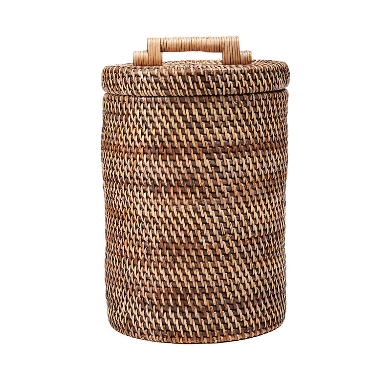 The Rattan Bin High - Natural Brown in rattan — handmade luxury storage basket curated by Laiyahome