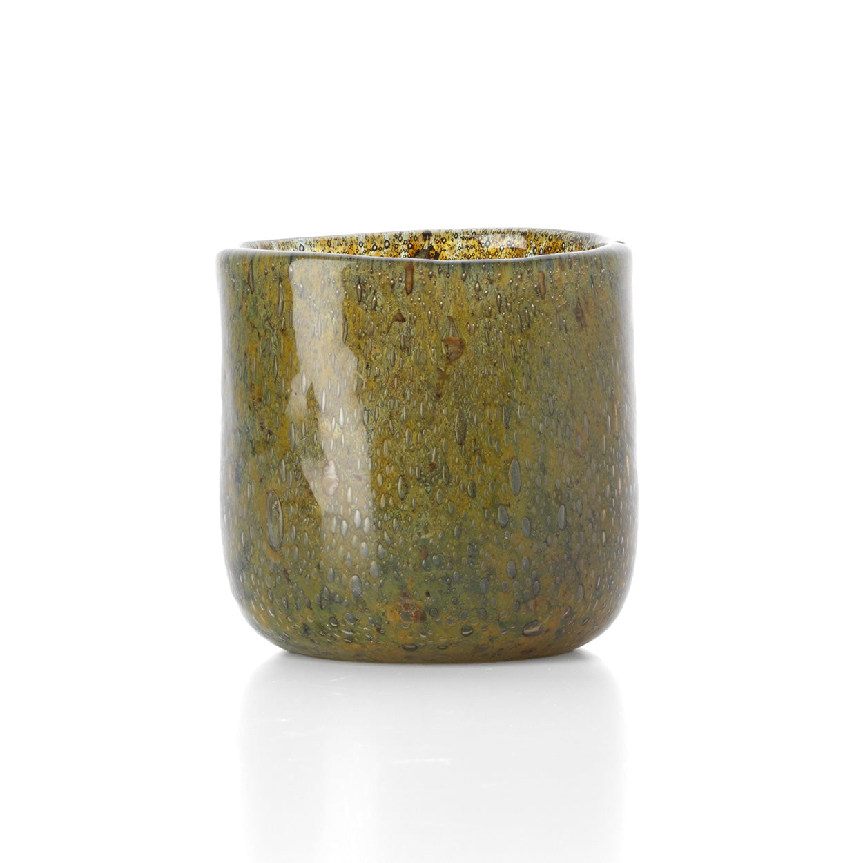 The Forest Candle Holder - Green – glass candle holder in green – product view 1