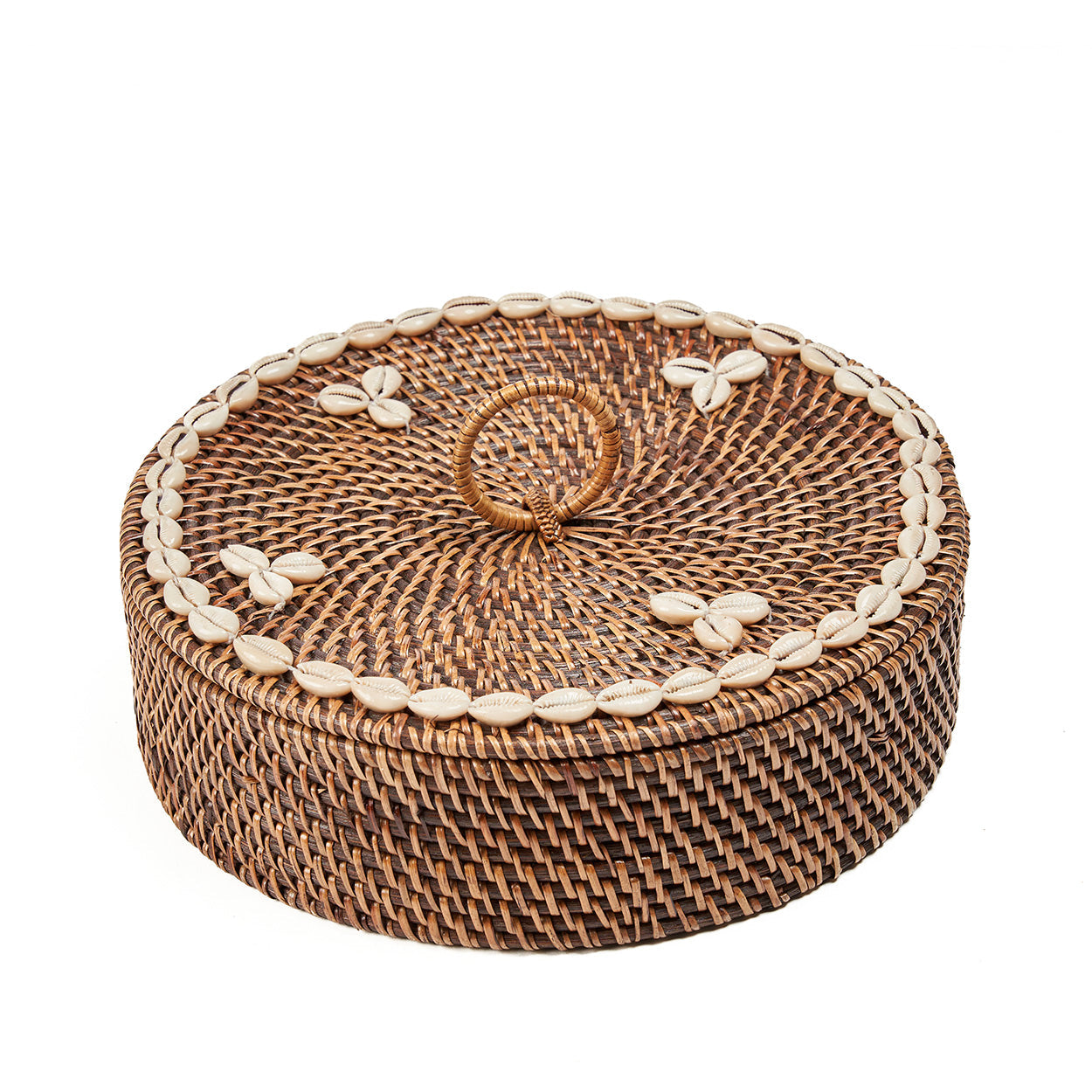 The Rattan Compartment Basket - Natural Brown in rattan — handmade luxury storage basket curated by Laiyahome