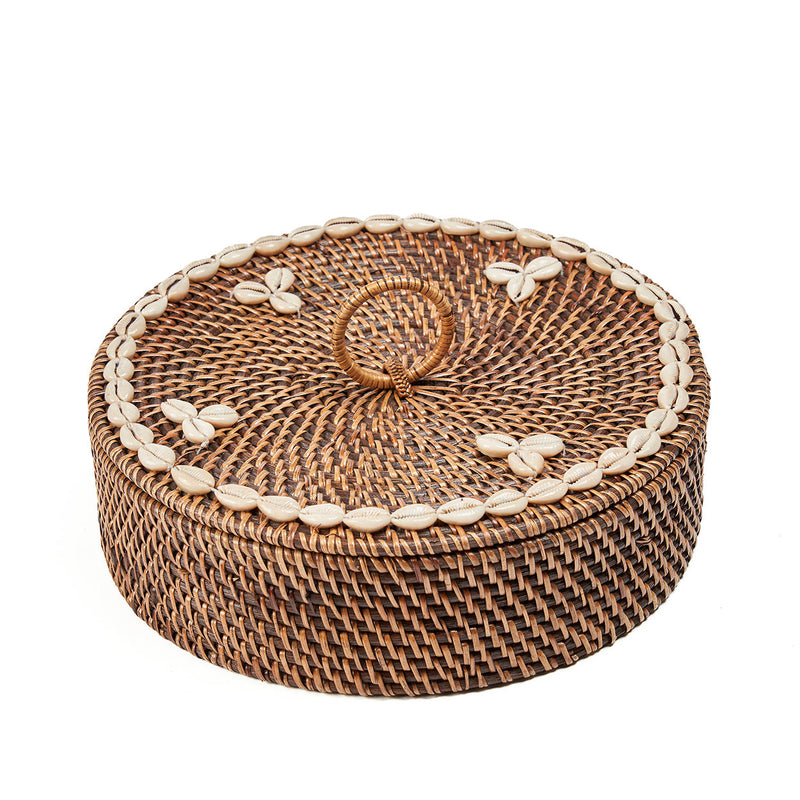 The Rattan Compartment Basket - Natural Brown in rattan — handmade luxury storage basket curated by Laiyahome