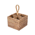 The Rattan Cutlery Caddy N°4 - Natural Brown in rattan — handmade luxury storage basket curated by Laiyahome