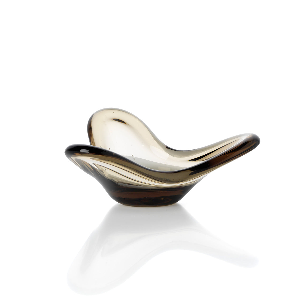 The Liquid Form Candle Holder - Smoke – glass candle holder in smoke – product view 1