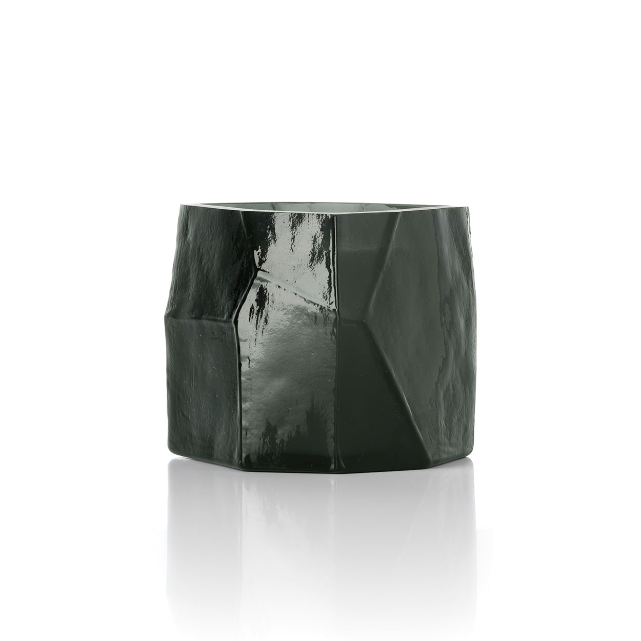 The Olivine Candle Jar - Smoke – glass candle jar in smoke – product view 1