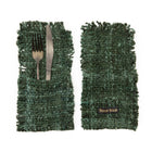 The Oh My Gee Cutlery Holder - Forest Green in cotton — handmade luxury knife rest curated by Laiyahome — view 2