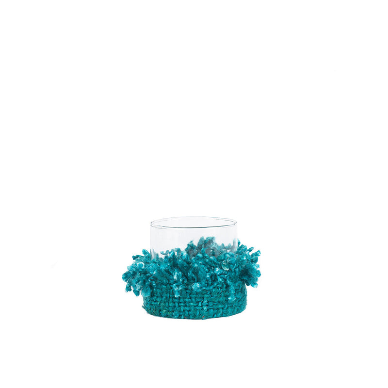 The Oh My Gee Candle Holder - Aqua - S – cotton tea light holder – product view 1