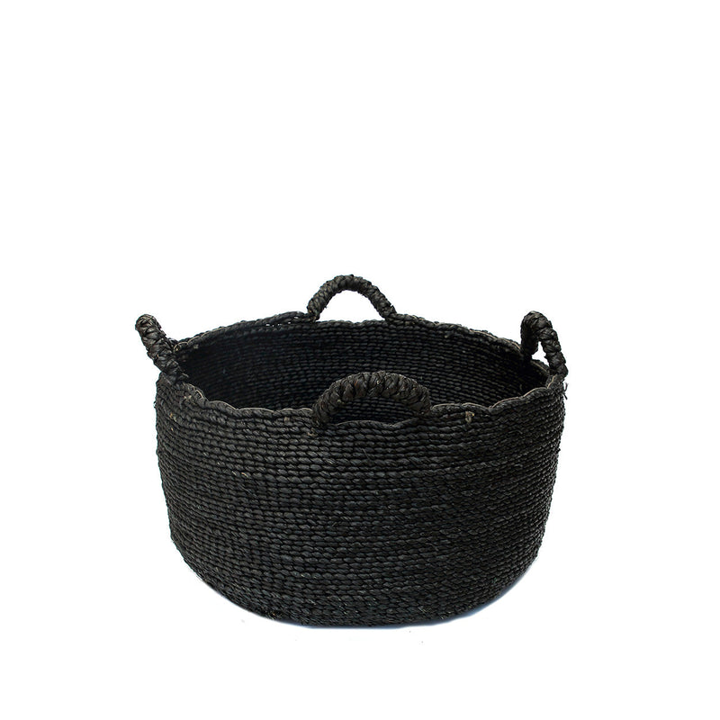 Les Quatre Mains Baskets - Black - S in seagrass — handmade luxury storage basket curated by Laiyahome