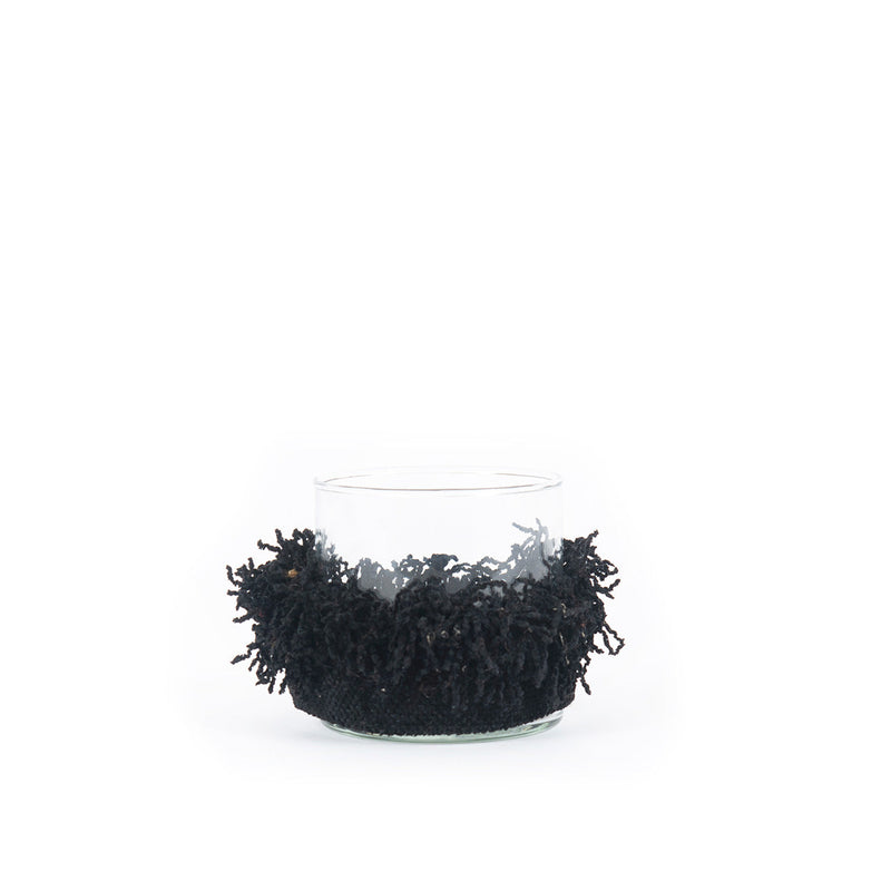 The Oh My Gee Candle Holder - Black Velvet - S in velvet — handmade luxury tea light holder curated by Laiyahome