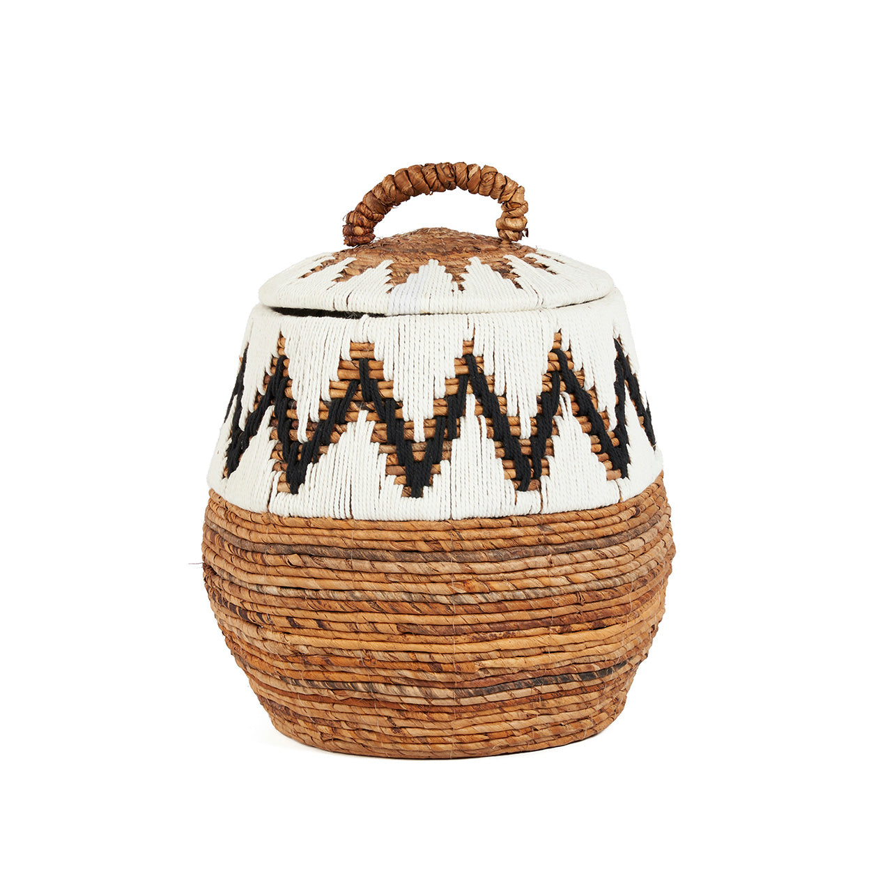 The Little Bay Beach Basket - Natural White - M in palm leaf — handmade luxury storage basket curated by Laiyahome