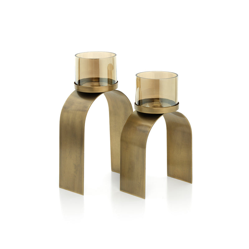 The Bow Glow T-light Holder - Gold - SET/2 in brass — handmade luxury tea light holder curated by Laiyahome