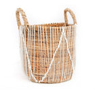 The Straight Stitched Macrame Basket - L in cotton — handmade luxury storage basket curated by Laiyahome