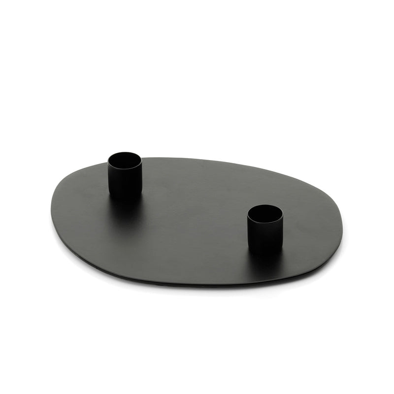 The Glowpad Candle Holder - Black - M in brass — handmade luxury bowl curated by Laiyahome