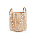 The Straight Stitched Macrame Basket - M in cotton — handmade luxury storage basket curated by Laiyahome