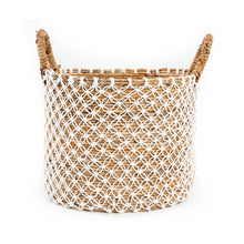The Crossed Stitched Macrame Basket - L in cotton — handmade luxury storage basket curated by Laiyahome