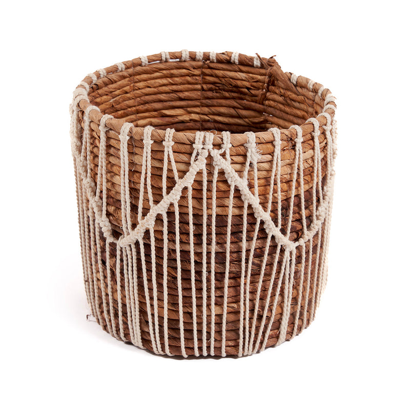 The Macra-mazing Basket - Natural White - L in cotton — handmade luxury storage basket curated by Laiyahome