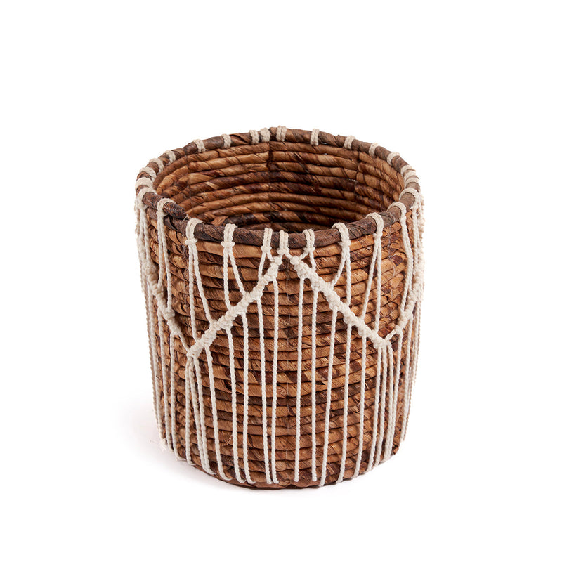 The Macra-mazing Basket - Natural White - M in cotton — handmade luxury storage basket curated by Laiyahome