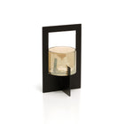 The Hurricane Framed Candle Holder - Black - L – brass tea light holder in black – product view 1