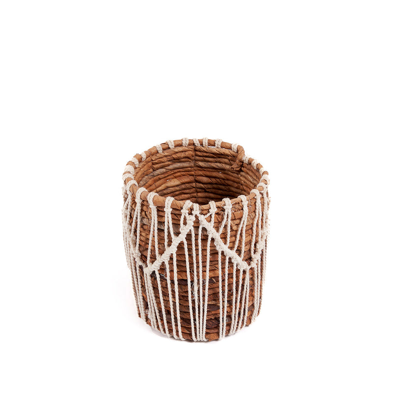 The Macra-mazing Basket - Natural White - S in cotton — handmade luxury storage basket curated by Laiyahome