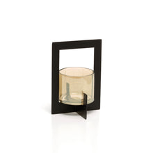 The Hurricane Framed Candle Holder - Black - M in brass — handmade luxury bowl curated by Laiyahome