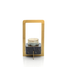 The Marbre d’Or Candle Holder - Gold Black - L in brass — handmade luxury tea light holder curated by Laiyahome — view 2