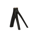 The Triple Twig Candle Holder - Black – wood tea light holder in black – product view 1