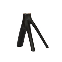 The Triple Twig Candle Holder - Black – wood tea light holder in black – product view 1