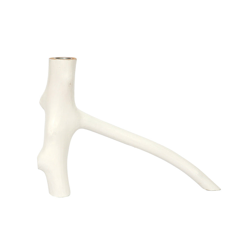 The Triple Twig Candle Holder - White – wood tea light holder in white – product view 1
