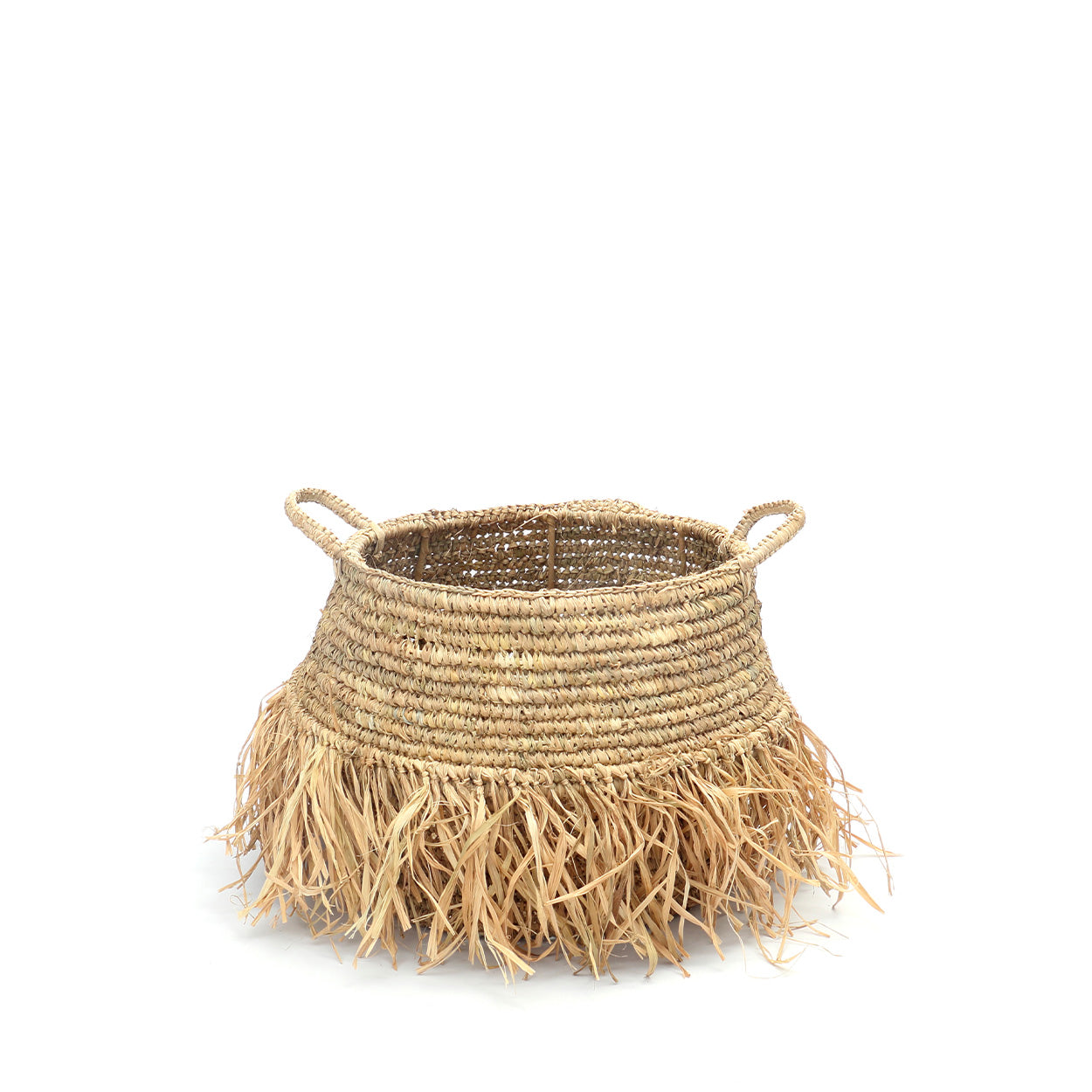 The Raffia Deluxe Baskets - Natural - Medium in raffia — handmade luxury storage basket curated by Laiyahome