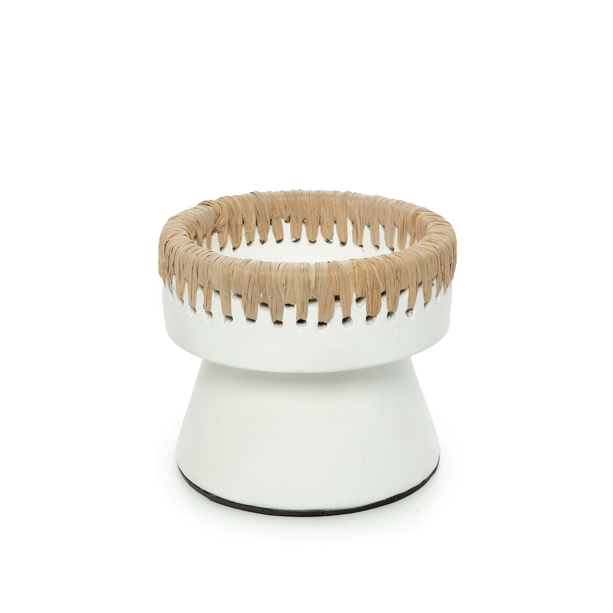 The Pretty Candle Holder - White Natural - S – terracotta tea light holder in white, beige – product view 1