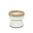 The Pretty Candle Holder - White Natural - S – terracotta tea light holder in white, beige – product view 1