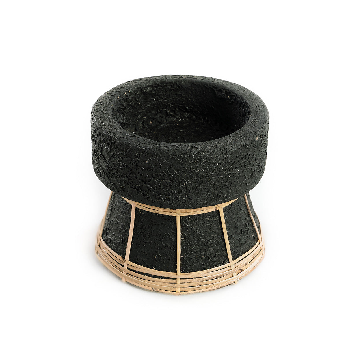 The Serene Candle Holder - Black Natural - S in terracotta — handmade luxury tea light holder curated by Laiyahome