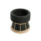 The Serene Candle Holder - Black Natural - S in terracotta — handmade luxury tea light holder curated by Laiyahome
