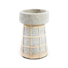 The Serene Candle Holder - Concrete Natural - L in terracotta — handmade luxury tea light holder curated by Laiyahome