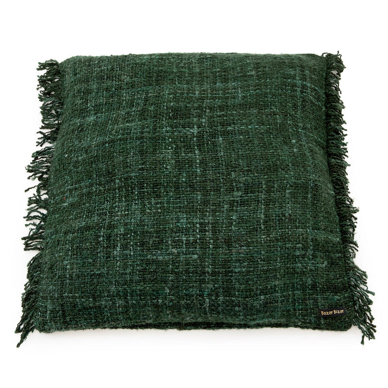 The Oh My Gee Cushion Cover - Forest Green - 60x60 in cotton — handmade luxury cushion cover curated by Laiyahome