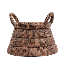The Chisomo Basket in palm leaf — handmade luxury storage basket curated by Laiyahome