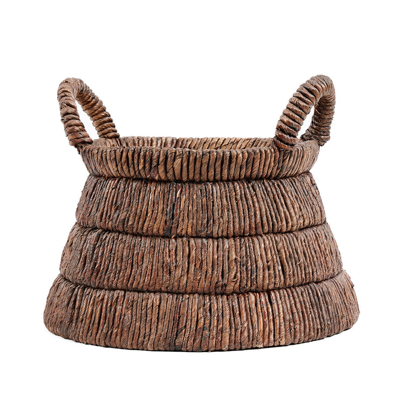 The Chisomo Basket in palm leaf — handmade luxury storage basket curated by Laiyahome